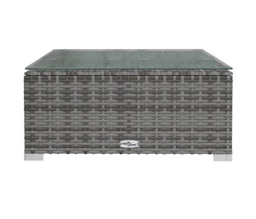 Set de muebles de jardín 9 pzas y cojines ratán sintético gris