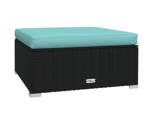 Set de muebles de jardín 5 pzas y cojines ratán sintético negro