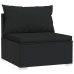 Set de muebles de jardín 4 pzas y cojines ratán sintético negro