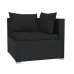 Set de muebles de jardín 4 pzas y cojines ratán sintético negro