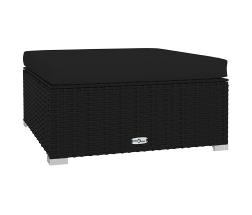 Set de muebles de jardín 4 pzas y cojines ratán sintético negro