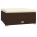 Set muebles de jardín 4 piezas y cojines ratán sintético marrón