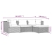 Set muebles de jardín 4 piezas y cojines ratán sintético marrón