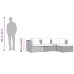 Set muebles de jardín 4 piezas y cojines ratán sintético marrón