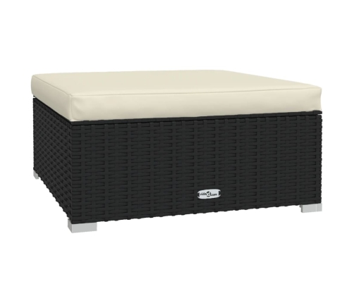 Set de muebles de jardín 5 pzas y cojines ratán sintético negro