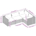 Set muebles de jardín 4 piezas y cojines ratán sintético marrón