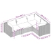 Set muebles de jardín 4 piezas y cojines ratán sintético gris