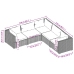 Set de muebles de jardín 5 pzas y cojines ratán sintético negro