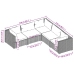 Set de muebles de jardín 5 pzas y cojines ratán sintético negro
