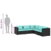 Set de muebles de jardín 5 pzas y cojines ratán sintético negro