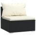 Set de muebles de jardín 6 pzas y cojines ratán sintético negro