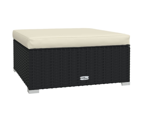 Set de muebles de jardín 6 pzas y cojines ratán sintético negro