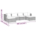 Set de muebles de jardín 6 pzas y cojines ratán sintético negro
