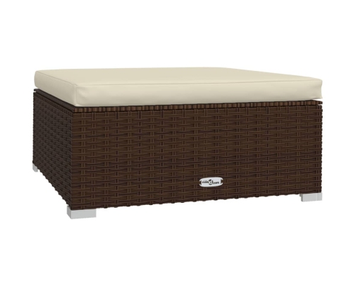 Set muebles de jardín 6 piezas y cojines ratán sintético marrón