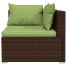 Set muebles de jardín 7 piezas y cojines ratán sintético marrón