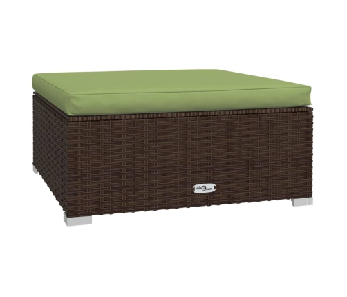 Set muebles de jardín 7 piezas y cojines ratán sintético marrón