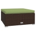 Set muebles de jardín 7 piezas y cojines ratán sintético marrón