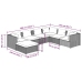 Set muebles de jardín 7 piezas y cojines ratán sintético marrón