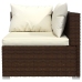 Set muebles de jardín 6 piezas y cojines ratán sintético marrón