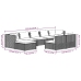 Set de muebles de jardín 9 pzas y cojines ratán sintético negro