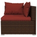 Set muebles de jardín 9 piezas y cojines ratán sintético marrón