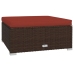Set muebles de jardín 9 piezas y cojines ratán sintético marrón