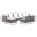Set muebles de jardín 9 piezas y cojines ratán sintético marrón