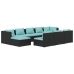 Set de muebles de jardín 10 pzas cojines ratán sintético negro
