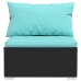 Set de muebles de jardín 10 pzas cojines ratán sintético negro