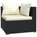 Set de muebles de jardín 4 pzas y cojines ratán sintético negro