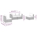 Set de muebles de jardín 4 pzas y cojines ratán sintético negro