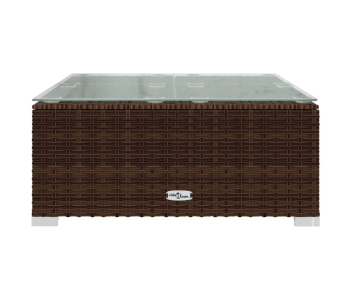 Set muebles de jardín 5 piezas y cojines ratán sintético marrón