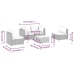 Set muebles de jardín 5 piezas y cojines ratán sintético marrón
