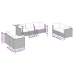 Set de muebles de jardín 7 pzas y cojines ratán sintético negro