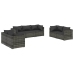 Set de muebles de jardín 7 pzas y cojines ratán sintético gris
