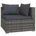 Set de muebles de jardín 7 pzas y cojines ratán sintético gris