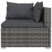 Set de muebles de jardín 7 pzas y cojines ratán sintético gris