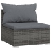 Set de muebles de jardín 7 pzas y cojines ratán sintético gris