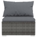 Set de muebles de jardín 7 pzas y cojines ratán sintético gris