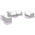 Set de muebles de jardín 7 pzas y cojines ratán sintético gris