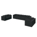 Set de muebles de jardín 8 pzas y cojines ratán sintético negro