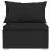 Set de muebles de jardín 8 pzas y cojines ratán sintético negro
