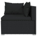 Set de muebles de jardín 8 pzas y cojines ratán sintético negro
