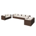 Set muebles de jardín 8 piezas y cojines ratán sintético marrón