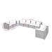 Set muebles de jardín 8 piezas y cojines ratán sintético marrón
