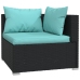 Set de muebles de jardín 6 pzas y cojines ratán sintético negro