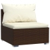 Set muebles de jardín 7 piezas y cojines ratán sintético marrón