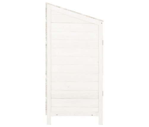 Cobertizo de jardín madera de abeto maciza blanco 55x52x112 cm