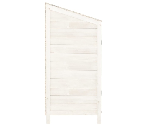 Cobertizo de jardín madera de abeto maciza blanco 102x52x112 cm