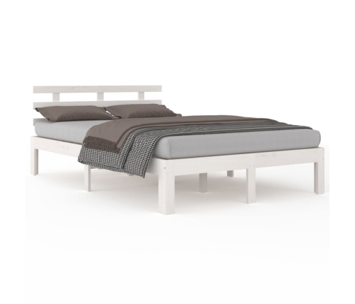 Estructura de cama doble pequeña sin colchón blanco 120x190 cm